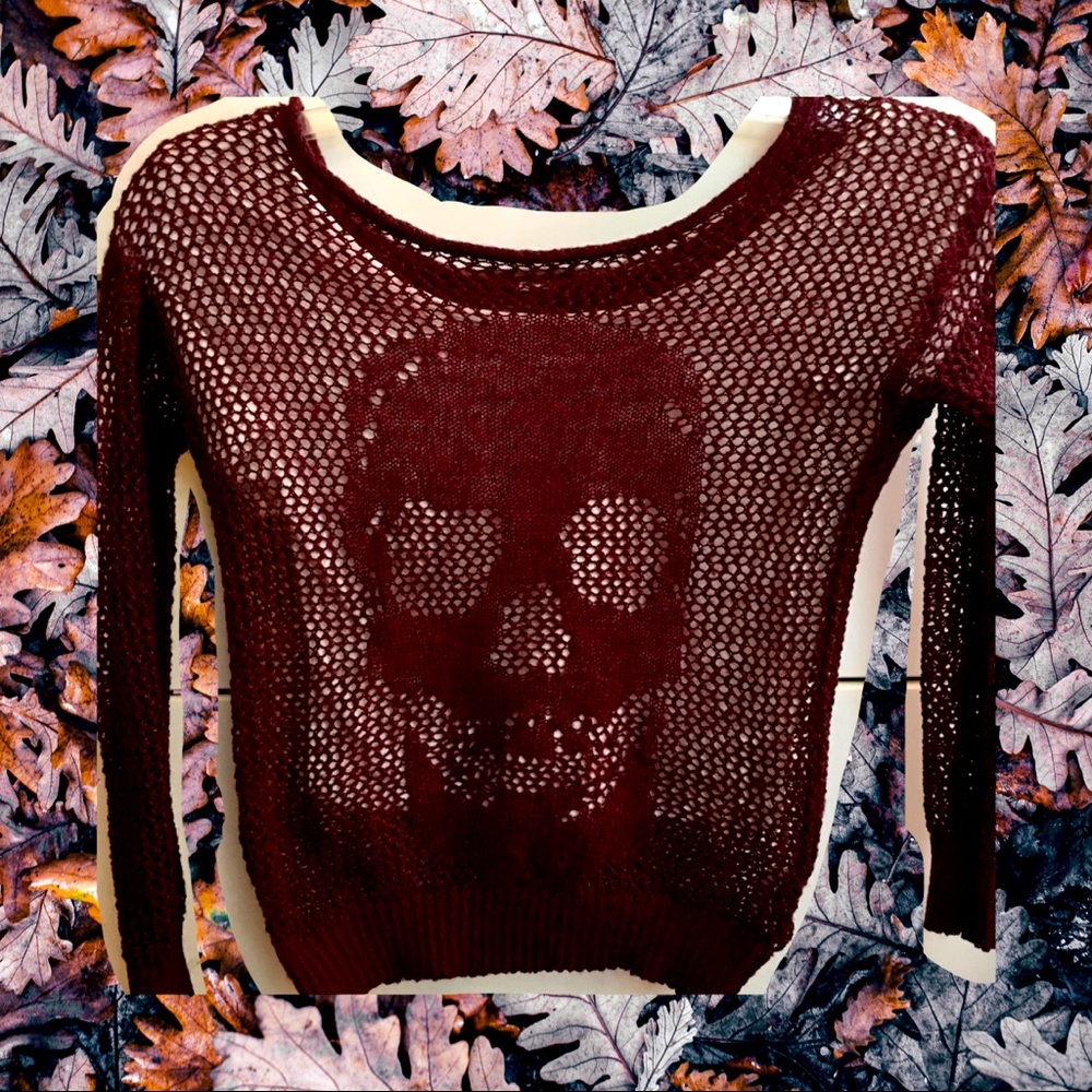Skull Open Knit Sweater